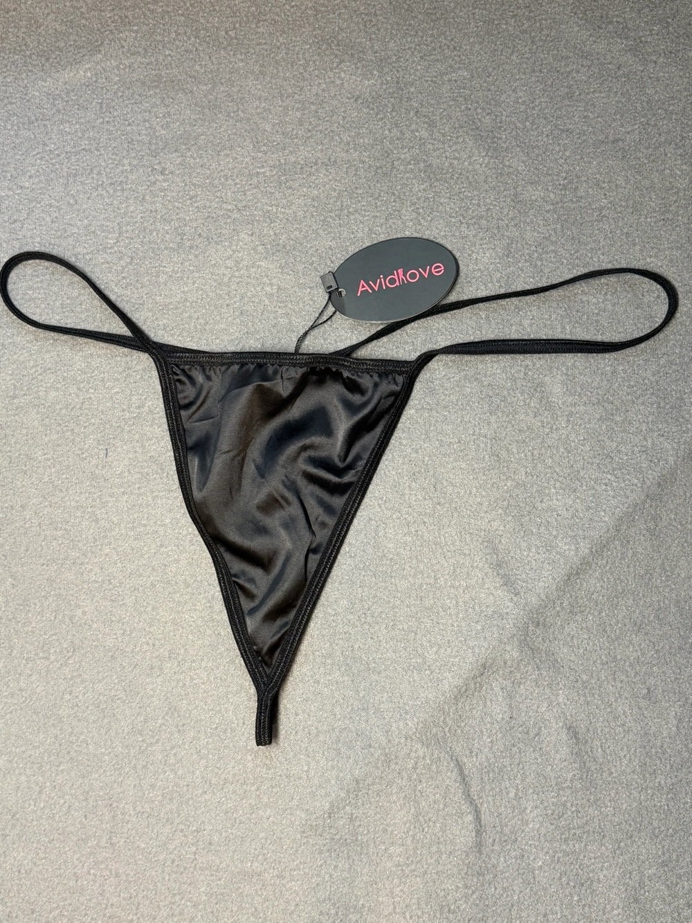 Avidlove black string thong womens large nwt